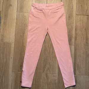 NWT Gap Kids pink glitter stretch pants with ankle zip. Size XL.